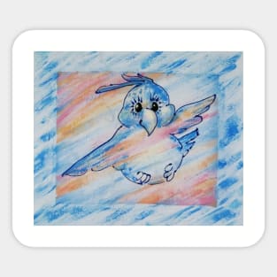 Happy Bluebird Flies Sticker